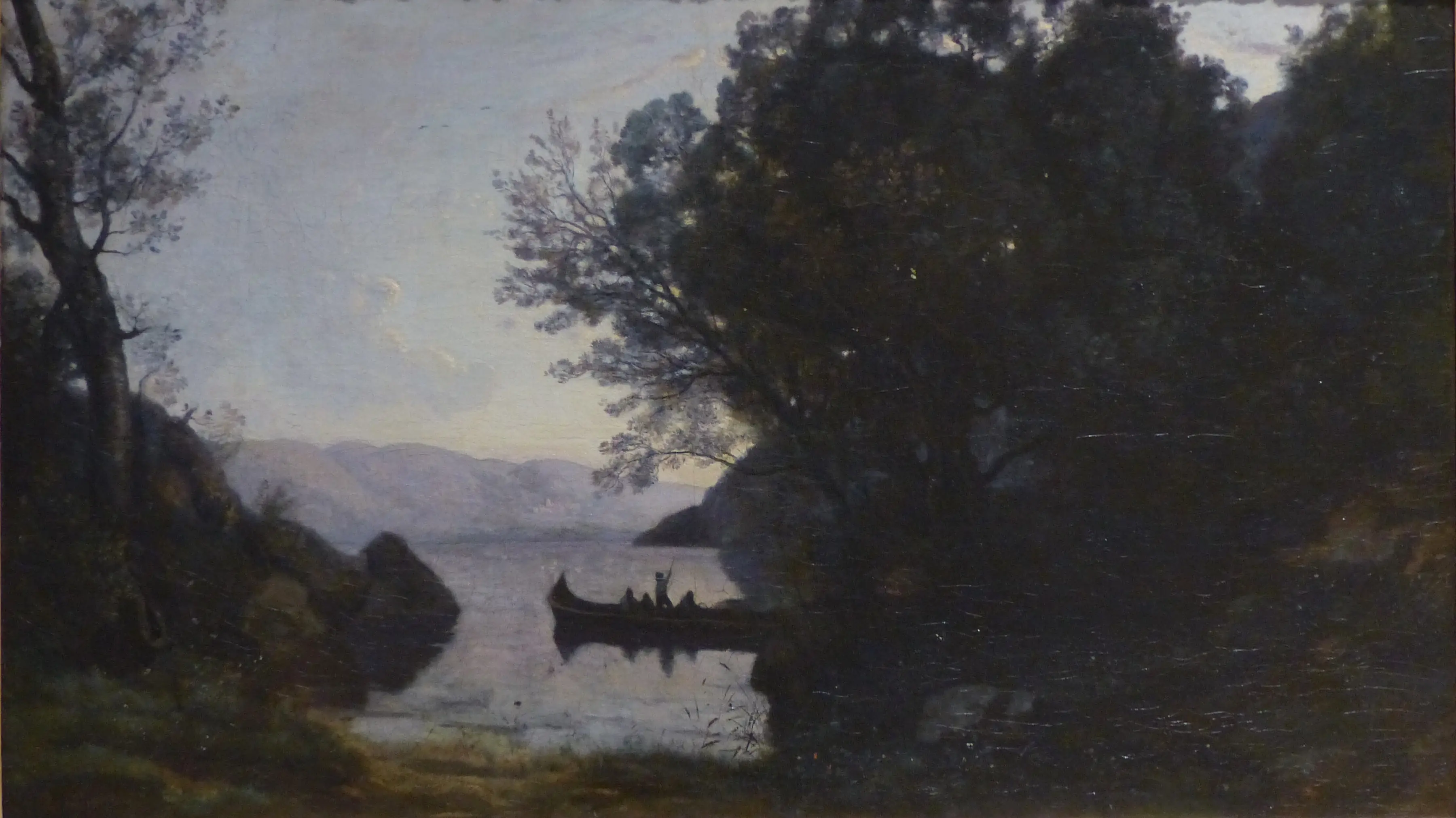 Camille Corot: View from Riva, some time in the 19th century. Seemingly only black and white and yet so rich. Corot meets Friedrich?