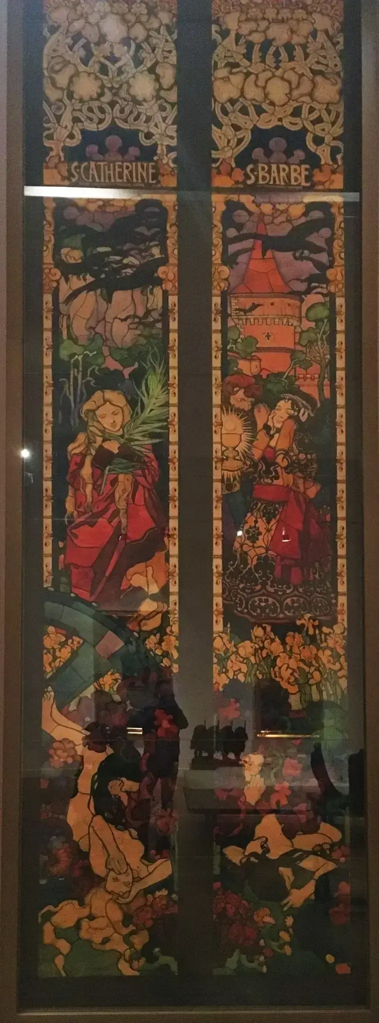 Józef Mehoffer – Friburg’s Sketches Stain-glass windows – Catherine and Barbara whole